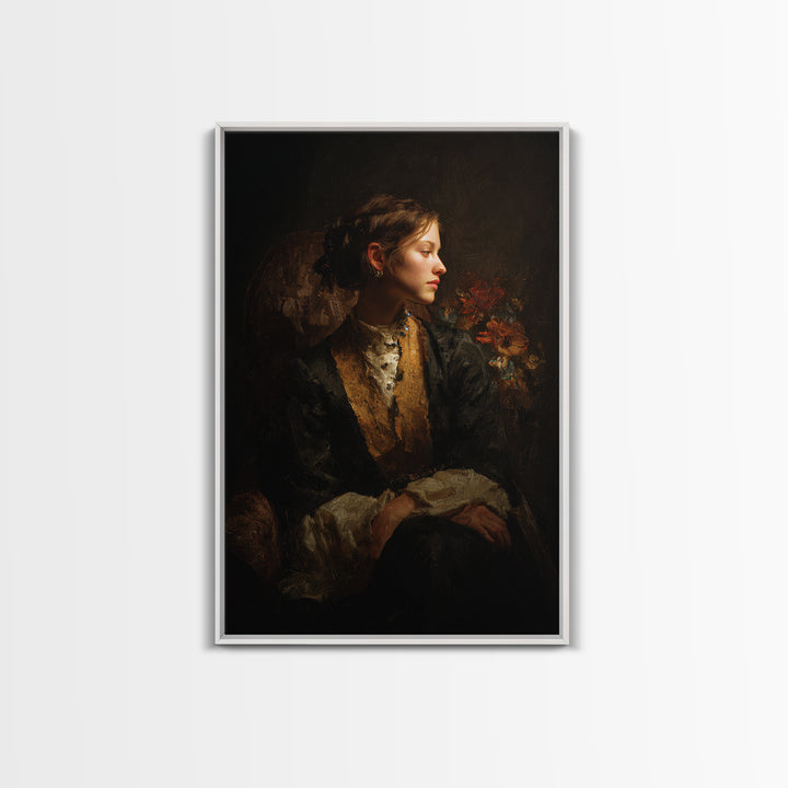 Classical Portrait with Dignified Lighting Canvas Print, Traditional Art, Gallery Decor, Living Room Decor, Fine Art, Classic, TRA-2x3-16