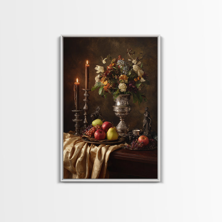 Dutch Fruit and Silver Goblet Still Life Canvas Print, Traditional Art, Pokemon Poster, Living Room Decor, Classic, Art Print, TRA-2x3-36