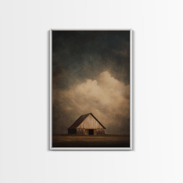 Barn and Farmland Framed Canvas Print, Traditional Art, Digital Art, Living Room Decor, Fine Art, Classic, Custom Art, TRA-2x3-55