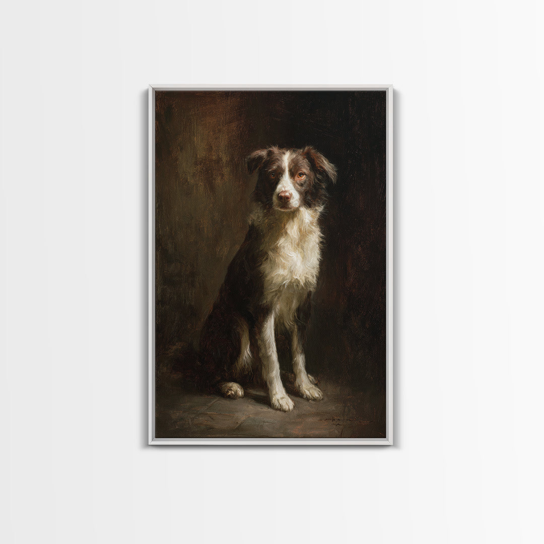 Hunting Dog Portrait Framed Canvas Print, Traditional Art, Art Commissions, Living Room Decor, Classic, Pokemon Poster, TRA-2x3-68