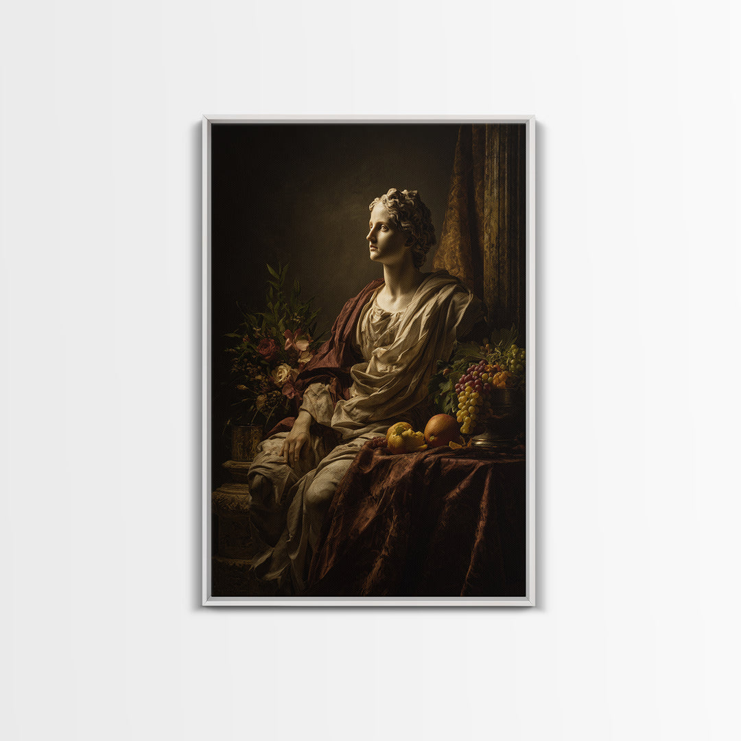 Classical Portrait with Dignified Lighting Framed Canvas Print, Traditional Art, Living Room Decor, Fine Art, Classic, TRA-2x3-88
