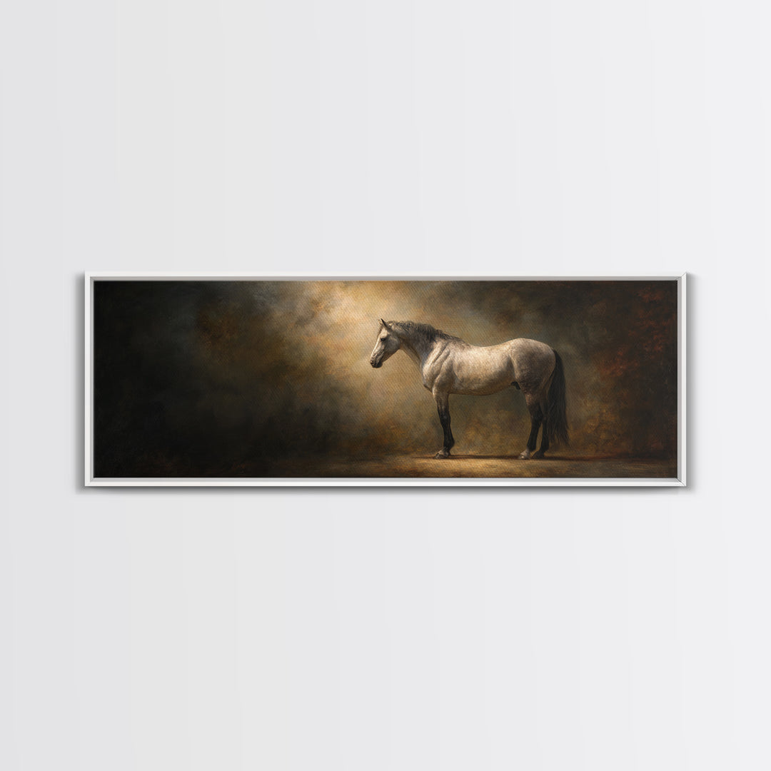 Realistic Horse Portrait Canvas Print, Traditional Art, Luxury Decor, Living Room Decor, Fine Art, Classic, Art Print, TRA-3x1-19
