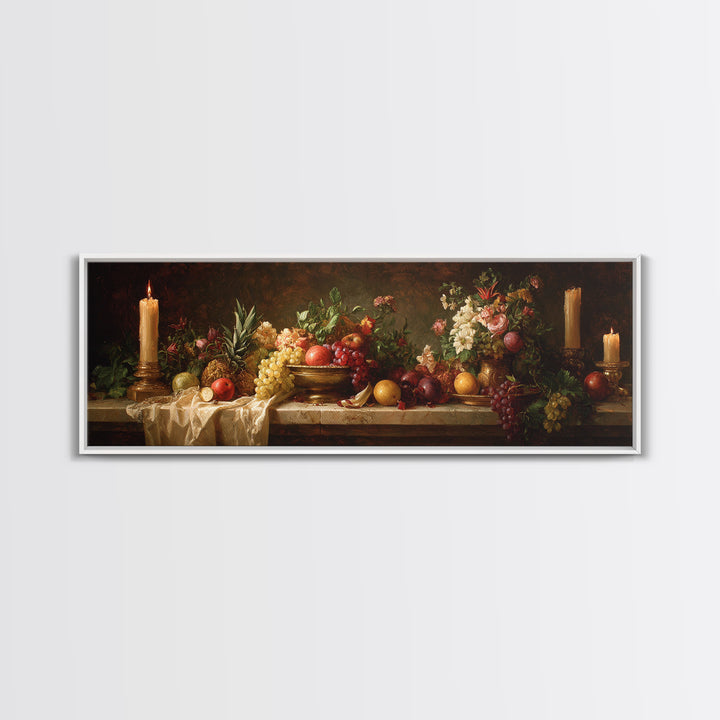 Classical Portrait with Dignified Lighting Canvas Print, Traditional Art, Textured Painting, Living Room Decor, Classic, TRA-3x1-48