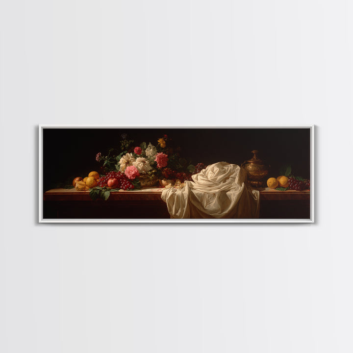 Classical Portrait with Dignified Lighting Canvas Print, Traditional Art, Textured Painting, Living Room Decor, Classic, TRA-3x1-96
