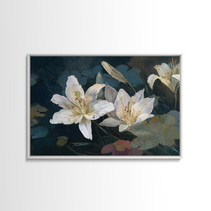Botanical Watercolor Study of Roses Framed Canvas Print, Traditional Art, Art Commissions, Living Room Decor, Oil Painting, TRA-3x2-10