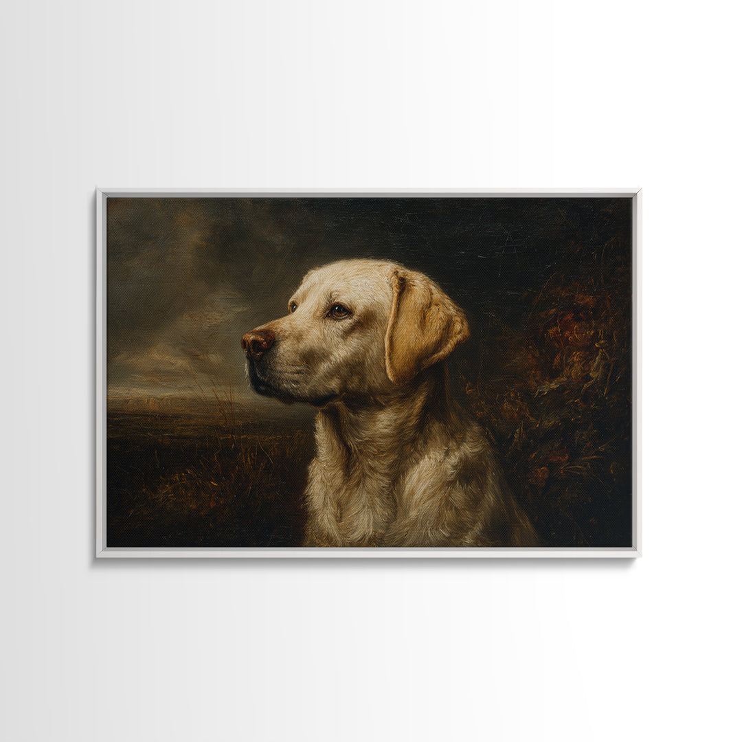 Hunting Dog Portrait Canvas Print, Traditional Art, Indian Wall Art, Living Room Decor, Fine Art, Classic, Boho Decor, TRA-3x2-16