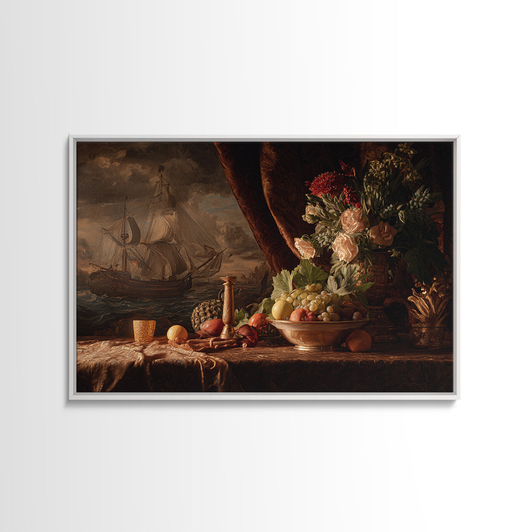 Ship at Sea Canvas Print, Traditional Art, Canvas Print, Living Room Decor, Fine Art, Classic, Neutral Decor, Modern Decor, TRA-3x2-66