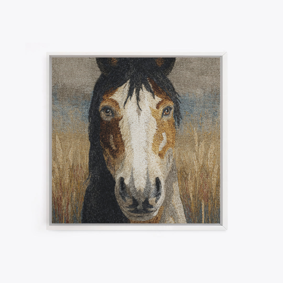 Tribal Horse Pattern Framed Canvas Print, Tribal Art, Original Abstract, Living Room Decor, Abstract Art, Tribal, Wall Art, TRI-1x1-42