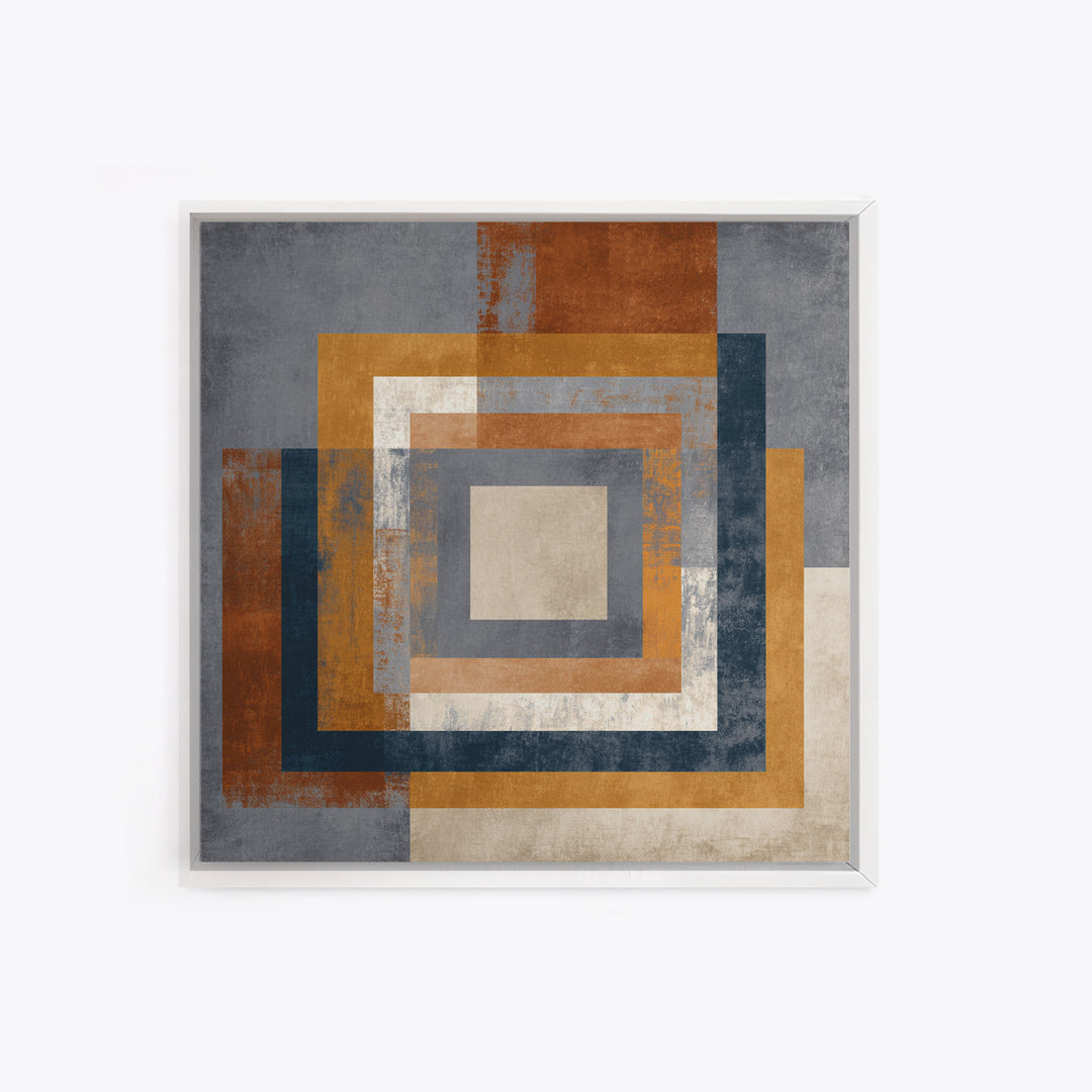Geometric Border Design by Global Textiles Framed Canvas Print, Tribal Art, Boho Wall Decor, Living Room Decor, Tribal, TRI-1x1-44