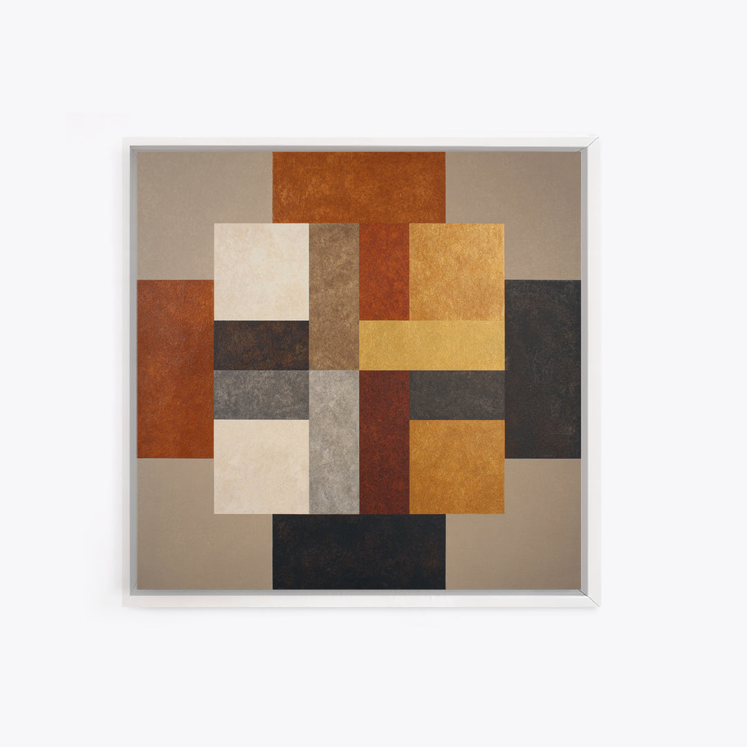 Earth Tone Geometric Pattern by Woven Cloth Canvas Print, Tribal Art, Neutral Decor, Living Room Decor, Abstract Art, Tribal, TRI-1x1-50