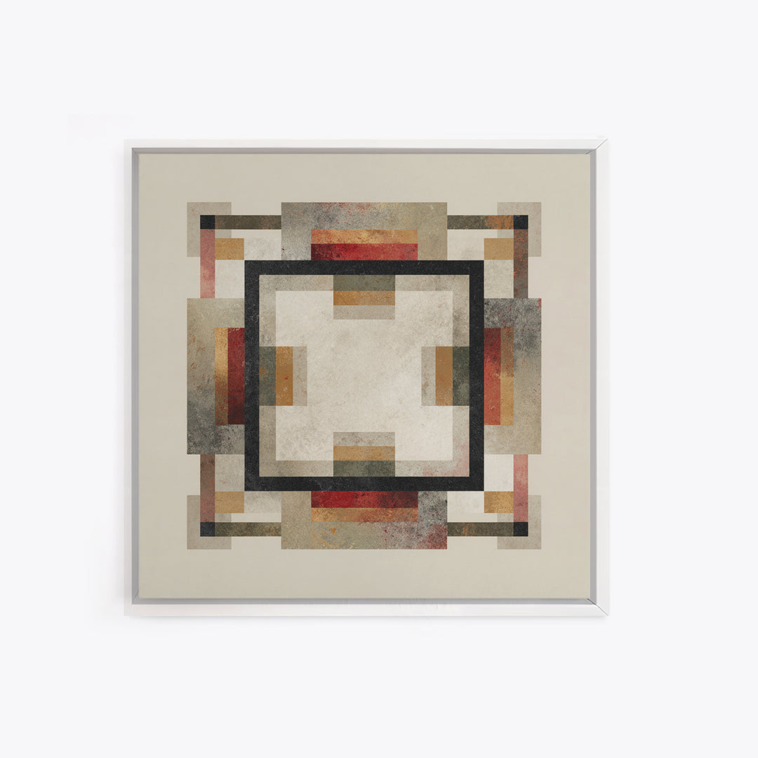 Geometric Border Design by Global Textiles Canvas Print, Tribal Art, Minimalist Decor, Living Room Decor, Fine Art, Tribal, TRI-1x1-92