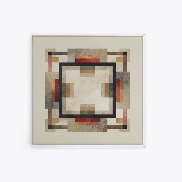 Geometric Border Design by Global Textiles Canvas Print, Tribal Art, Minimalist Decor, Living Room Decor, Fine Art, Tribal, TRI-1x1-92