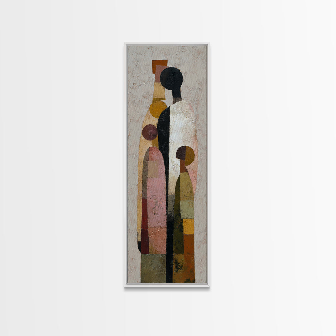 Abstract Family Figures Canvas Print, Tribal Art, Rustic Home Decor, Living Room Decor, Fine Art, Tribal, Modern Decor, TRI-1x3-11