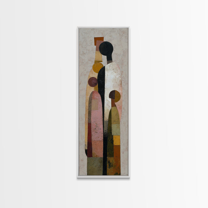Abstract Family Figures Canvas Print, Tribal Art, Rustic Home Decor, Living Room Decor, Fine Art, Tribal, Modern Decor, TRI-1x3-11
