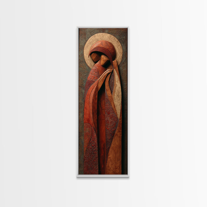 Carved Wood Figure Canvas Print, Tribal Art, Original Painting, Living Room Decor, Fine Art, Tribal, Canvas Painting, TRI-1x3-57