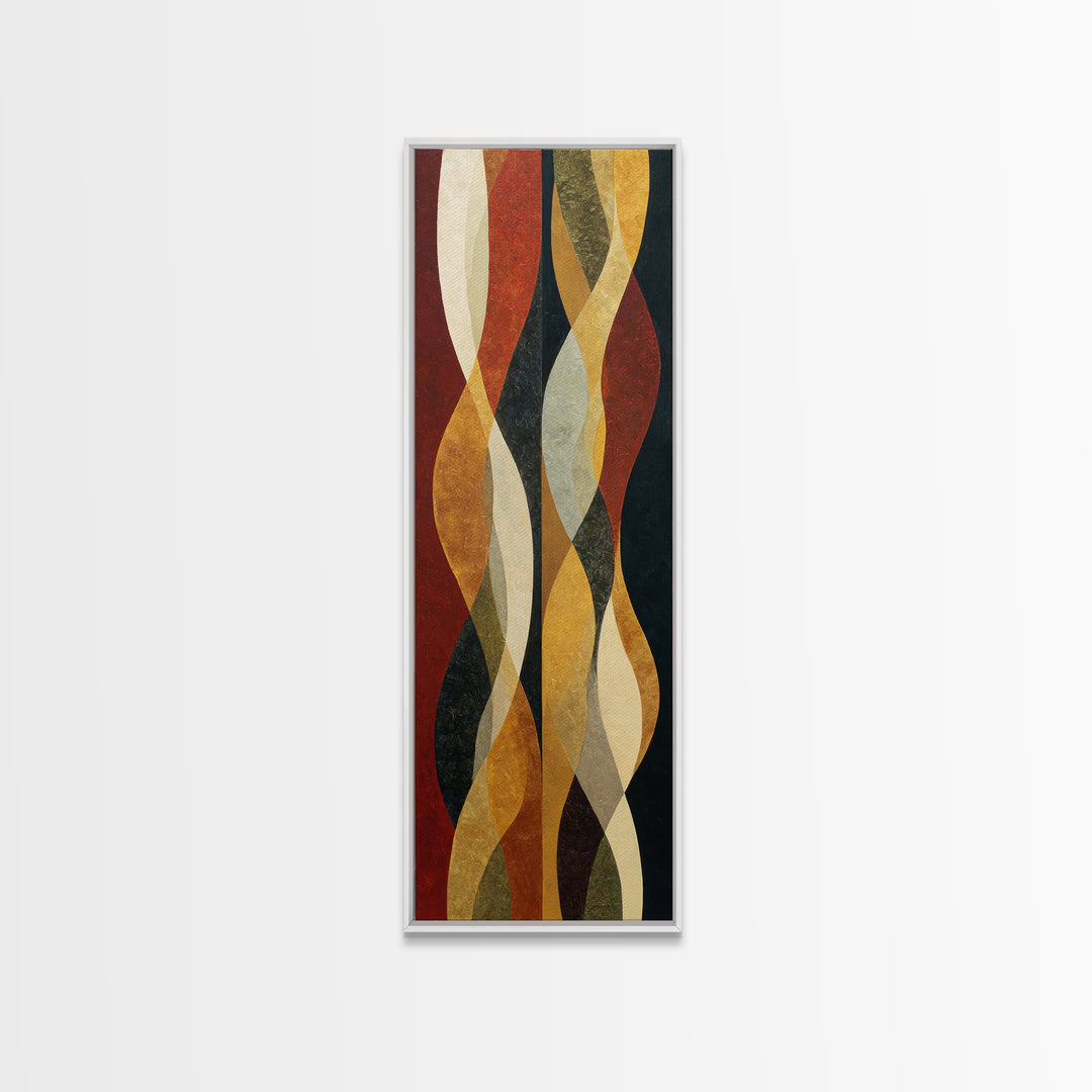 Abstract Drum Circle Suggested Through Repeated Forms Framed Canvas Print, Tribal Art, Wall Art, Living Room Decor, TRI-1x3-66
