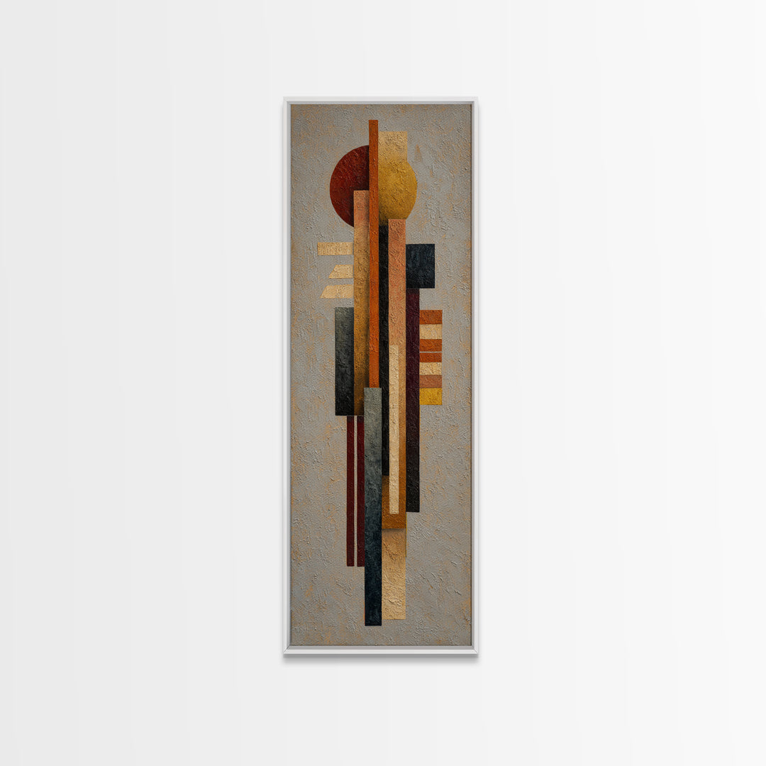 Eagle Totem with Feathers and Geometric Shapes Canvas Print, Tribal Art, Ethnic Art, Living Room Decor, Abstract Art, Tribal, TRI-1x3-72