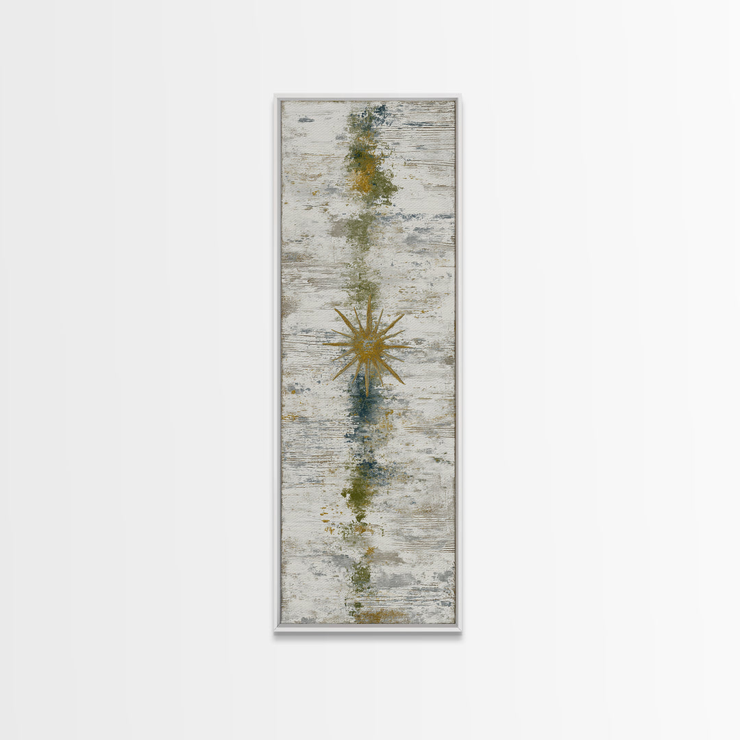 Tribal Sun Symbol Canvas Print, Tribal Art, Original Painting, Living Room Decor, Tribal, Canvas Painting, Native American Art, TRI-1x3-95