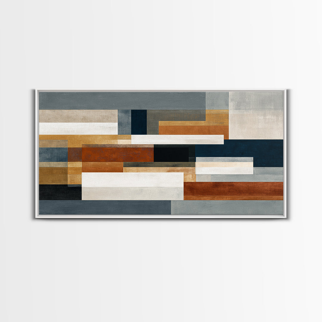 Earth Tone Geometric Pattern by Woven Cloth Canvas Print, Tribal Art, Abstract Painting, Living Room Decor, Fine Art, Tribal, TRI-2x1-70