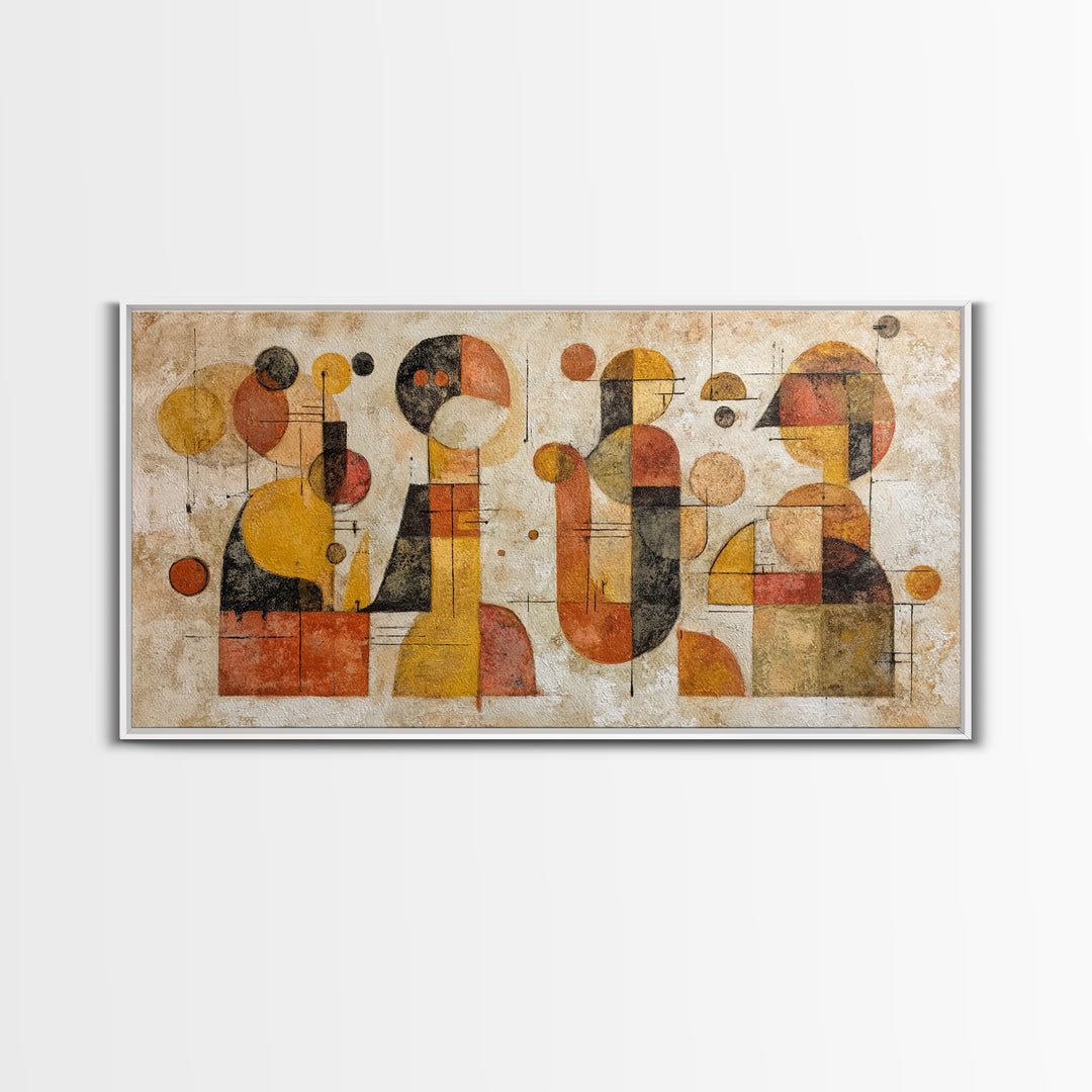Abstract Warrior Figure Framed Canvas Print, Tribal Art, Boho Wall Decor, Living Room Decor, Tribal, Southwestern Decor, TRI-2x1-9