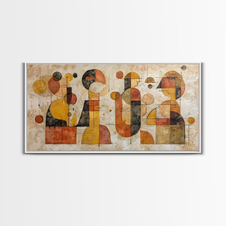Abstract Warrior Figure Framed Canvas Print, Tribal Art, Boho Wall Decor, Living Room Decor, Tribal, Southwestern Decor, TRI-2x1-9