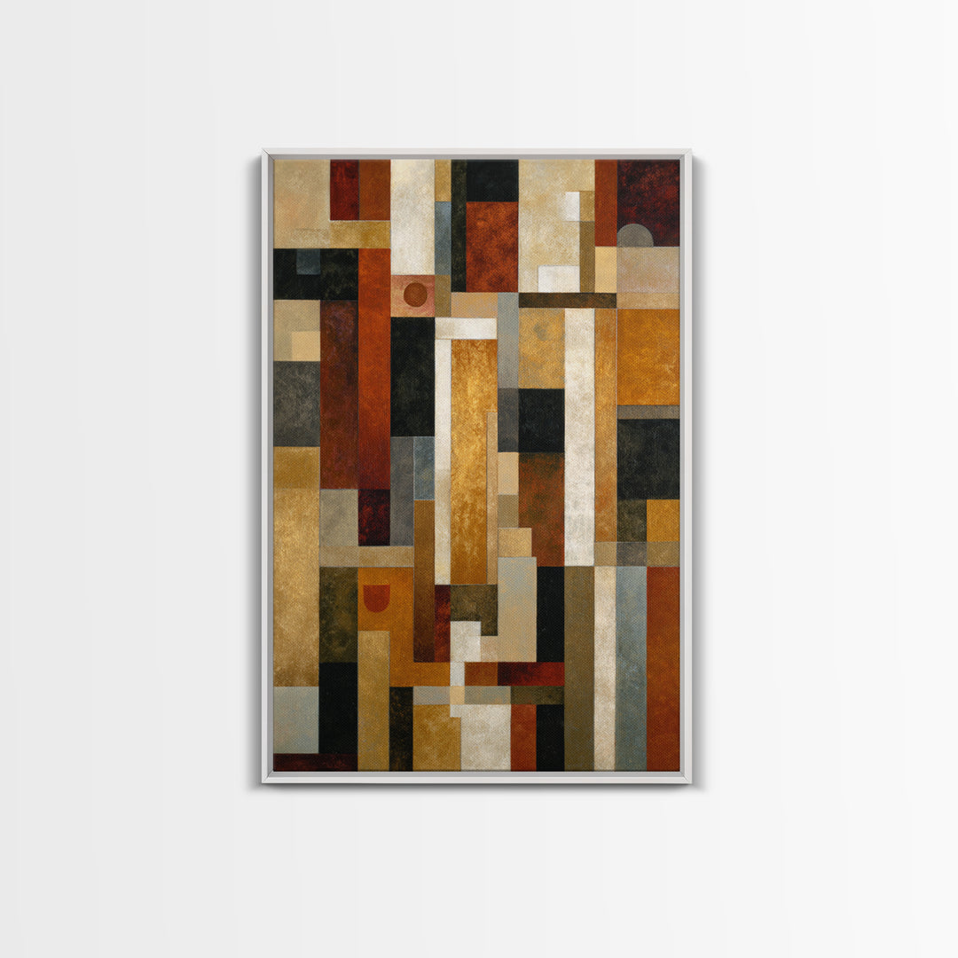 Geometric Border Design by Global Textiles Framed Canvas Print, Tribal Art, Gallery Wall Art, Living Room Decor, Tribal, TRI-2x3-100