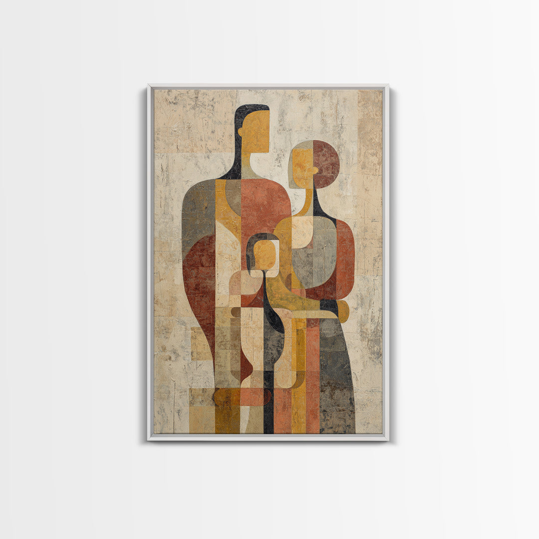 Abstract Family Figures Canvas Print, Tribal Art, African Art, Living Room Decor, Fine Art, Tribal, Tribal Design, Earthy, TRI-2x3-31