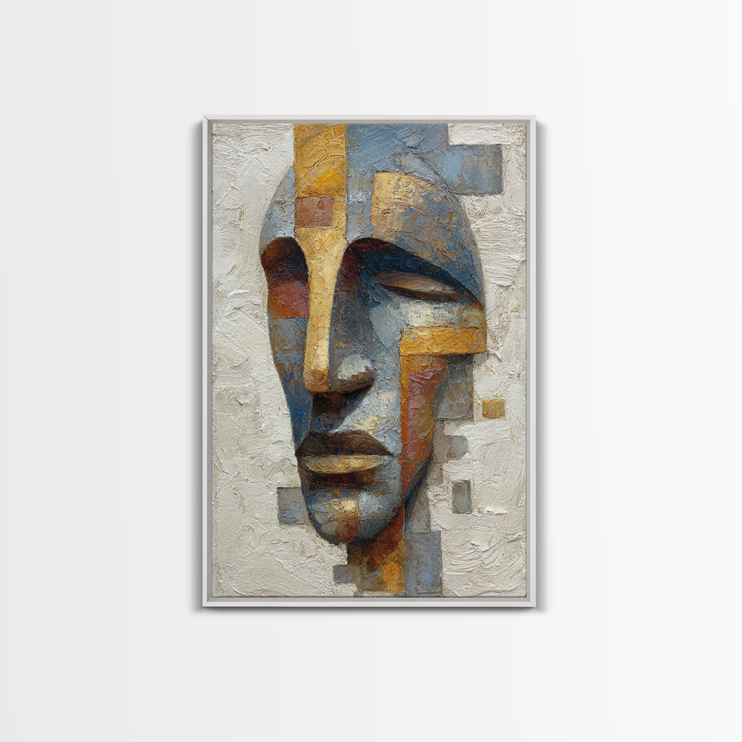 Bold Mask Portrait Canvas Print, Tribal Art, Ethnic Art, Living Room Decor, Fine Art, Tribal, Contemporary Art, Wall Art, TRI-2x3-57