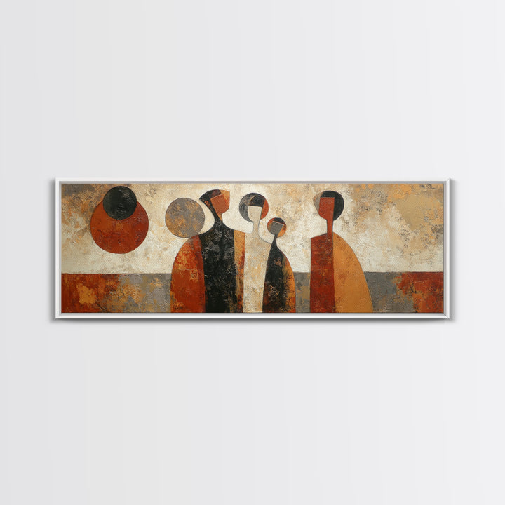 Abstract Family Figures Framed Canvas Print, Tribal Art, Fine Art Print, Living Room Decor, Fine Art, Tribal, Wall Decor, TRI-3x1-15