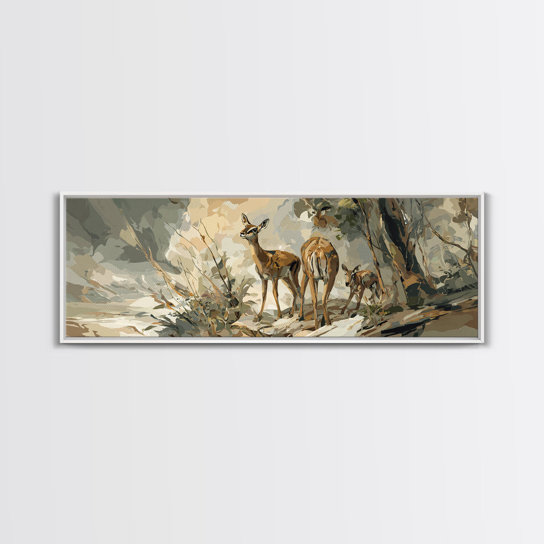Ancient Cave Art Running Animals Canvas Print, Tribal Art, Modern Decor, Living Room Decor, Abstract Art, Tribal, Wall Decor, TRI-3x1-25