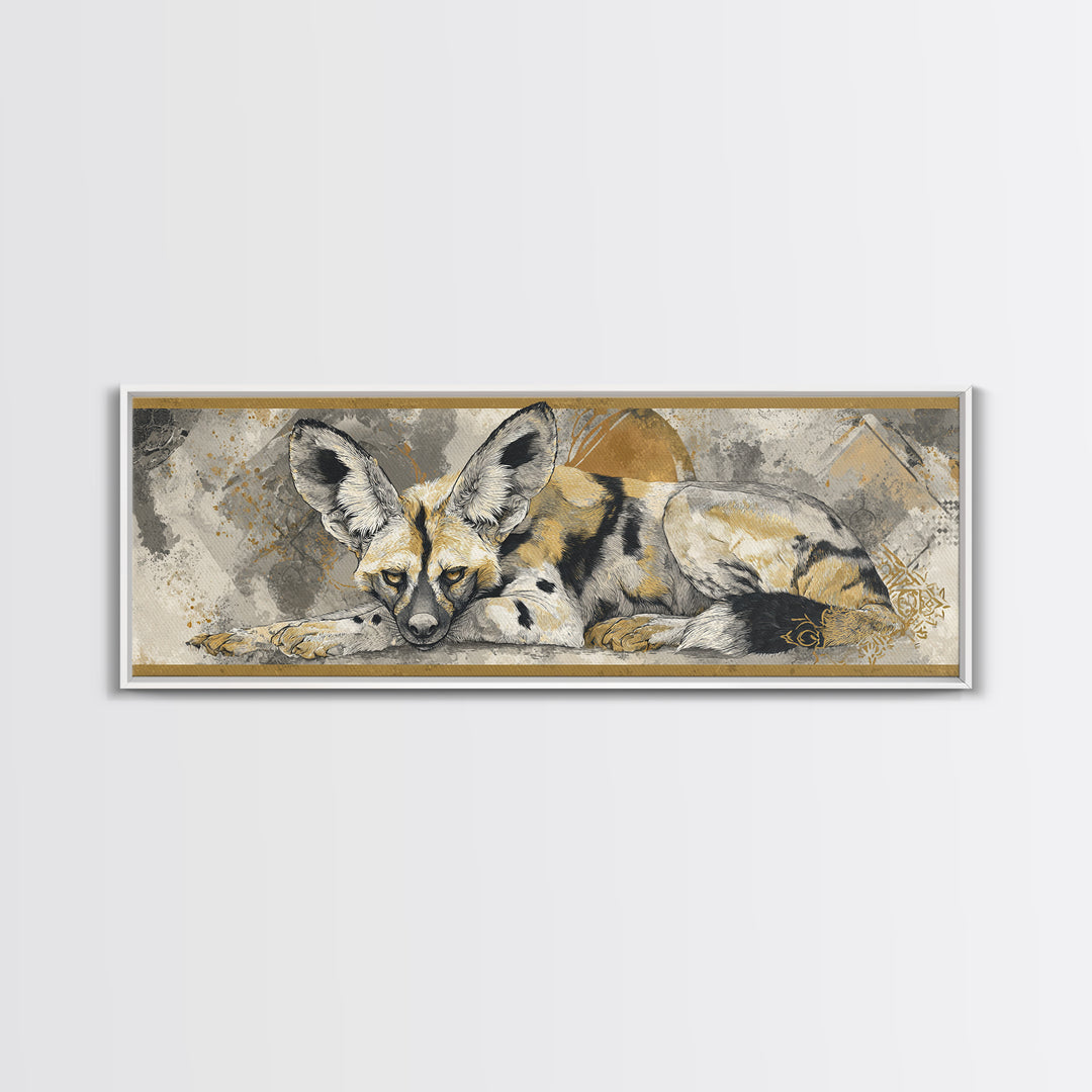Stylized Animal Totem Canvas Print, Tribal Art, Abstract Wall Art, Living Room Decor, Oil Painting, Tribal, Black and White Art, TRI-3x1-92