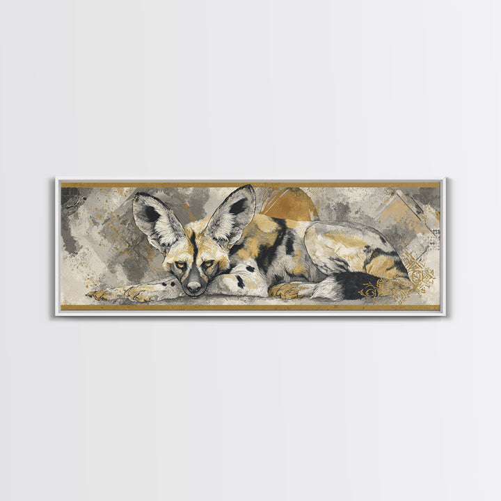 Stylized Animal Totem Canvas Print, Tribal Art, Abstract Wall Art, Living Room Decor, Oil Painting, Tribal, Black and White Art, TRI-3x1-92