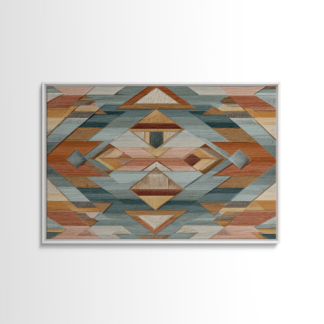 Desert Rhythm Pattern Framed Canvas Print, Tribal Art, Gallery Wall Art, Living Room Decor, Fine Art, Tribal, Minimalist Decor, TRI-3x2-2