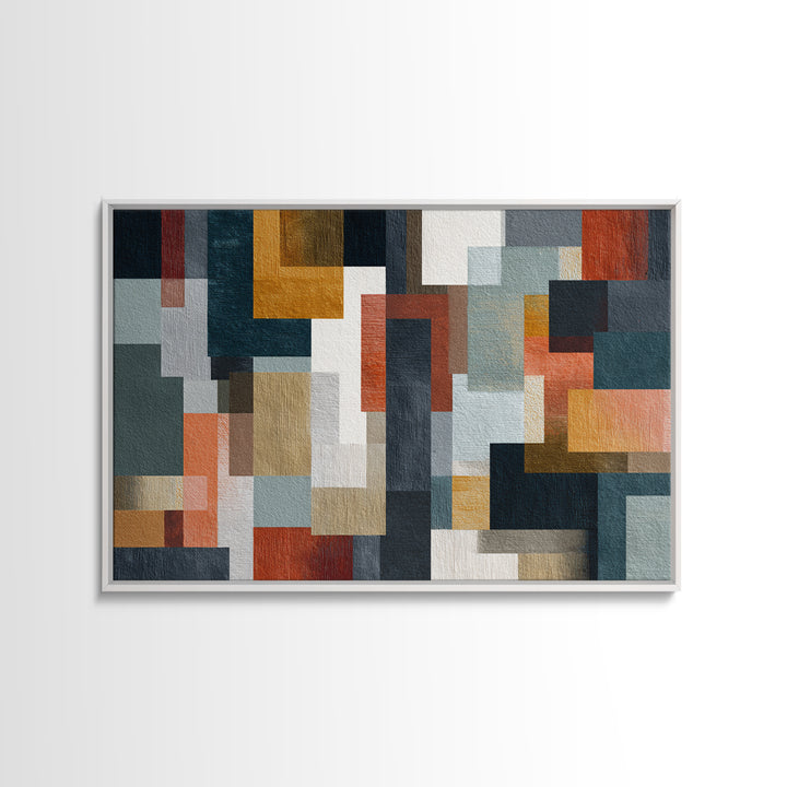 Earth Tone Geometric Pattern by Woven Cloth Canvas Print, Tribal Art, Minimalist Decor, Living Room Decor, Fine Art, Tribal, TRI-3x2-30