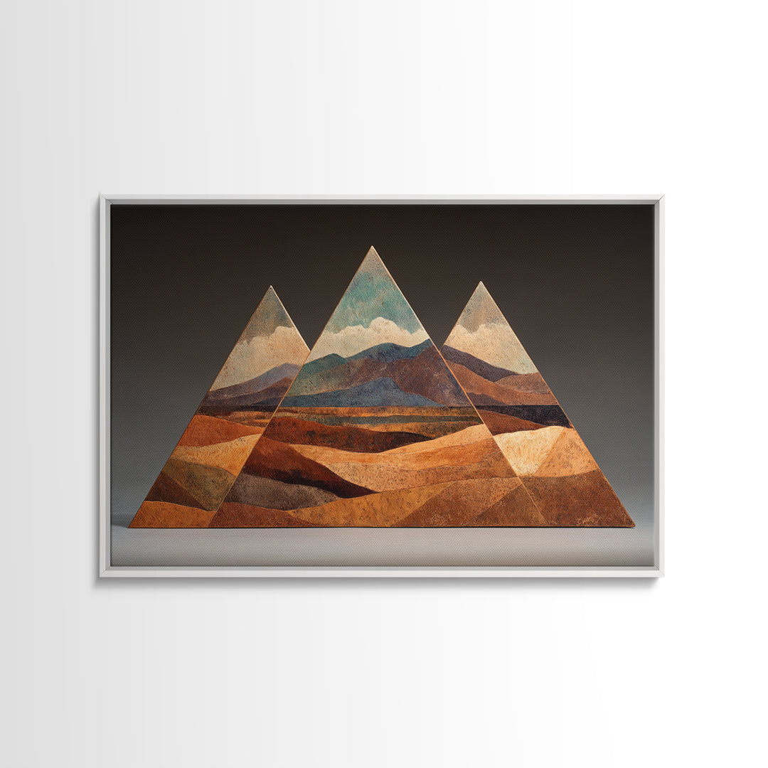 Desert Rhythm Pattern Framed Canvas Print, Tribal Art, Earthy, Living Room Decor, Fine Art, Tribal, Textured Painting, TRI-3x2-50