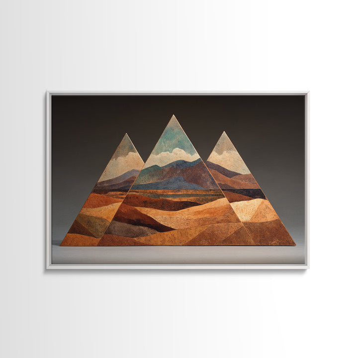 Desert Rhythm Pattern Framed Canvas Print, Tribal Art, Earthy, Living Room Decor, Fine Art, Tribal, Textured Painting, TRI-3x2-50
