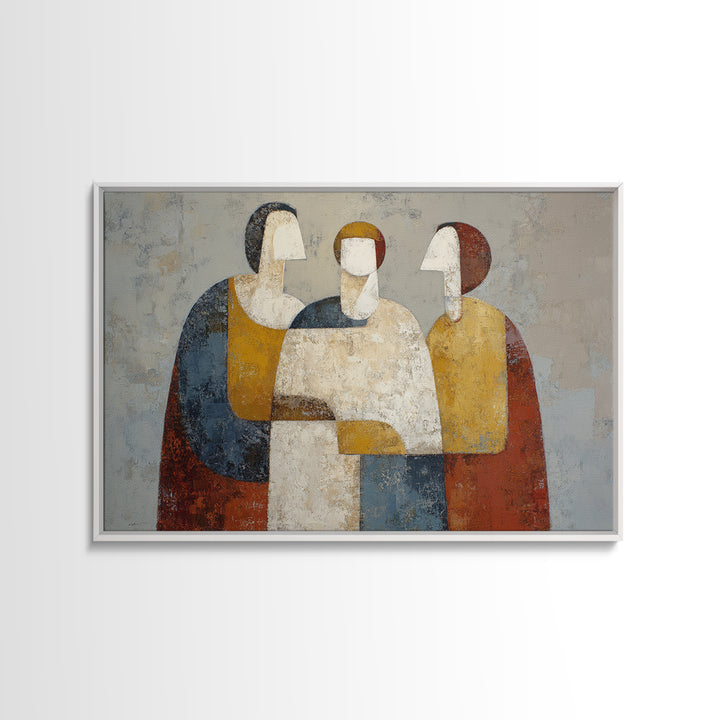 Abstract Family Figures Canvas Print, Tribal Art, Original Art, Living Room Decor, Fine Art, Tribal, Native American Art, TRI-3x2-51