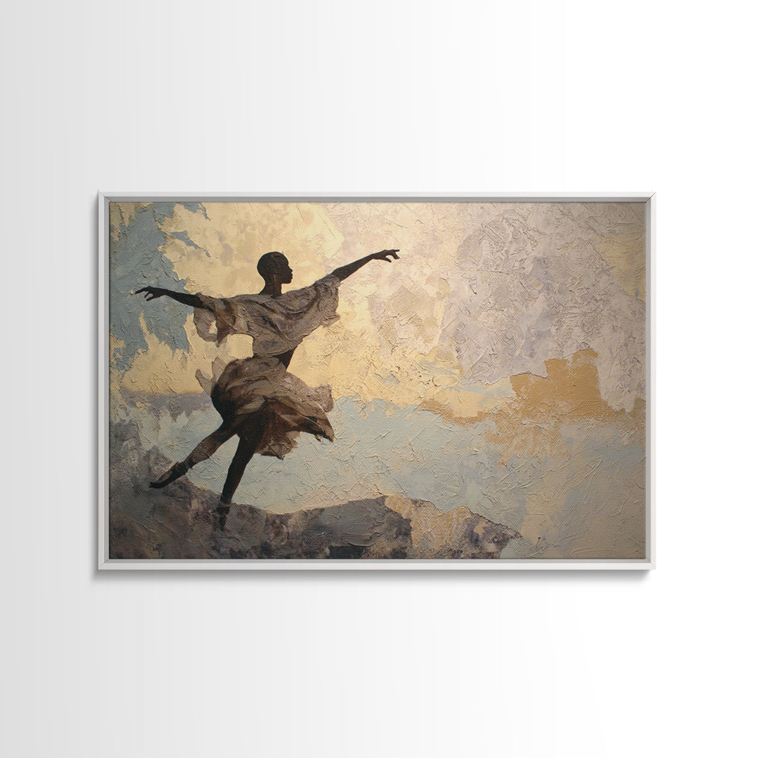 Ceremonial Dancer Silhouette Framed Canvas Print, Tribal Art, Abstract Print, Living Room Decor, Abstract Art, Tribal, TRI-3x2-7