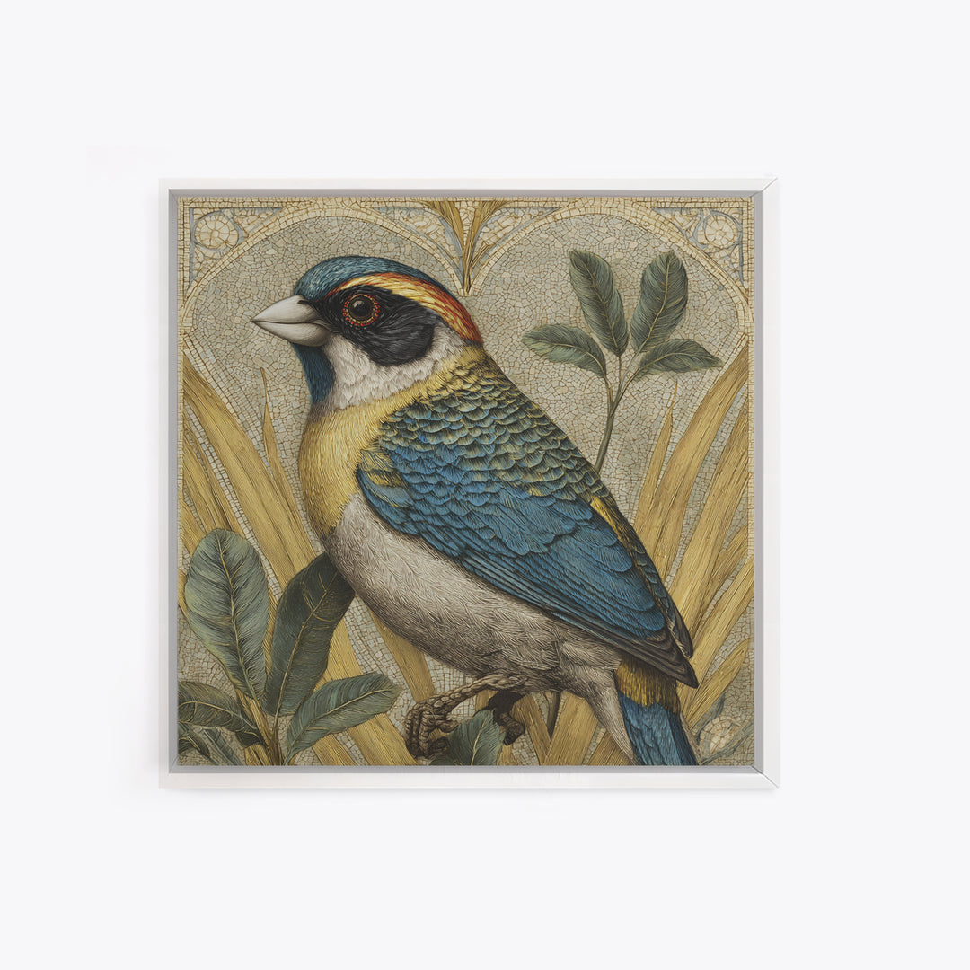 Colorful Jungle Bird Pattern Canvas Print, Tropical Art, Print, Living Room Decor, Fine Art, Tropic, Coastal Wall Art, TRO-1x1-20