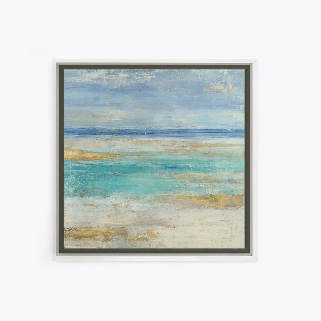 Tropical Lagoon with Turquoise Water Canvas Print, Tropical Art, Abstract Painting, Living Room Decor, Fine Art, Tropic, TRO-1x1-31