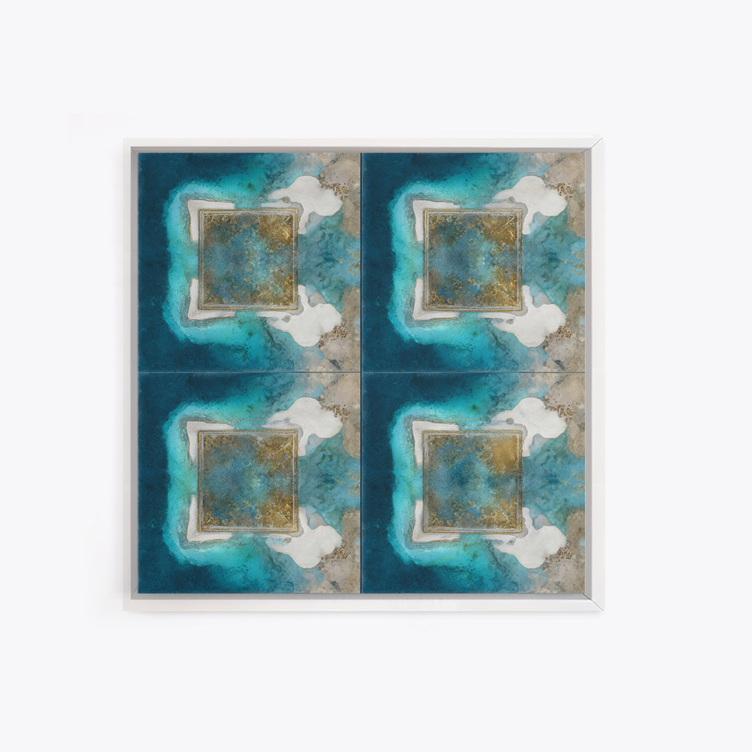 Tropical Lagoon with Turquoise Water Canvas Print, Tropical Art, Beach Prints, Living Room Decor, Watercolor Art, Tropic, TRO-1x1-55