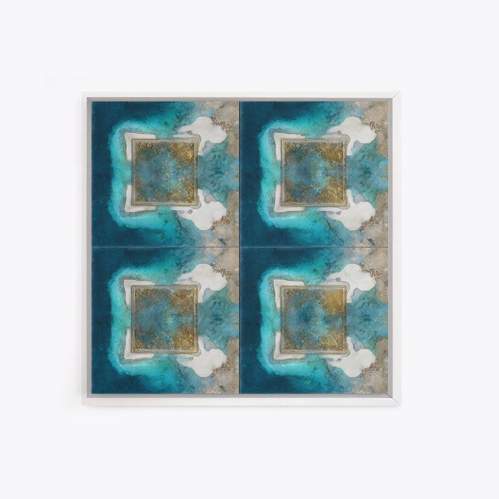 Tropical Lagoon with Turquoise Water Canvas Print, Tropical Art, Beach Prints, Living Room Decor, Watercolor Art, Tropic, TRO-1x1-55