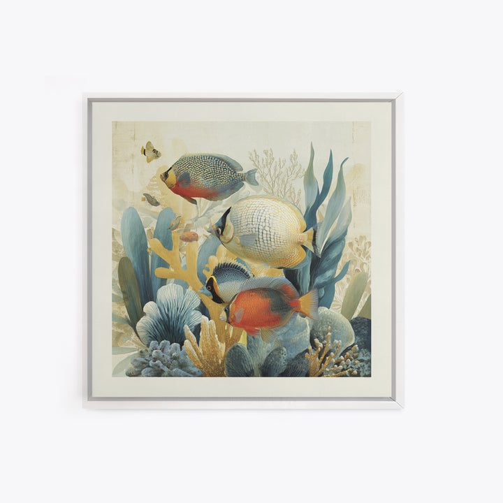 Tropical Fish over Coral Reef Canvas Print, Tropical Art, Gallery Decor, Living Room Decor, Fine Art, Tropic, Wall Art, TRO-1x1-59