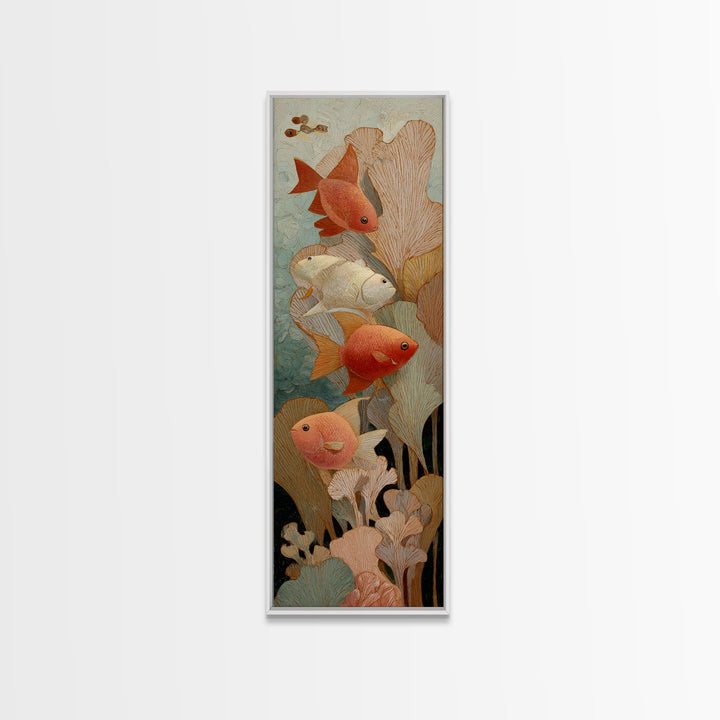 Tropical Fish over Coral Reef Canvas Print, Tropical Art, Oversized Wall Art, Living Room Decor, Fine Art, Tropic, Beach Print, TRO-1x3-23