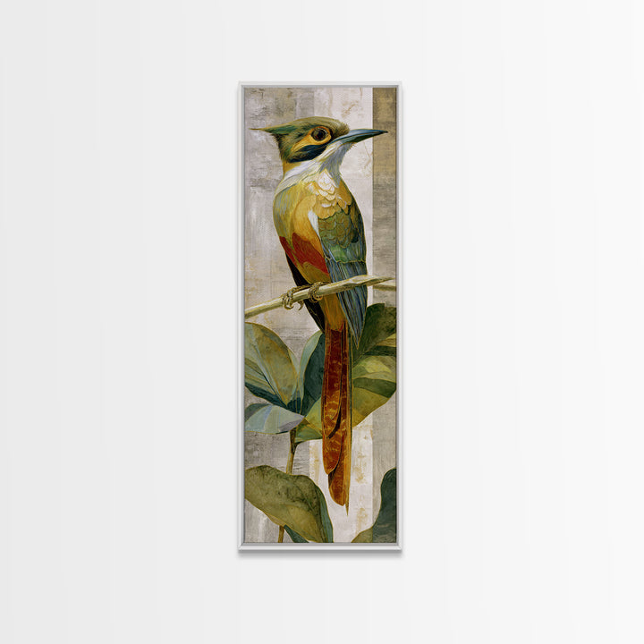 Colorful Jungle Bird Pattern Canvas Print, Tropical Art, Print, Living Room Decor, Fine Art, Tropic, Coastal Wall Art, TRO-1x3-32