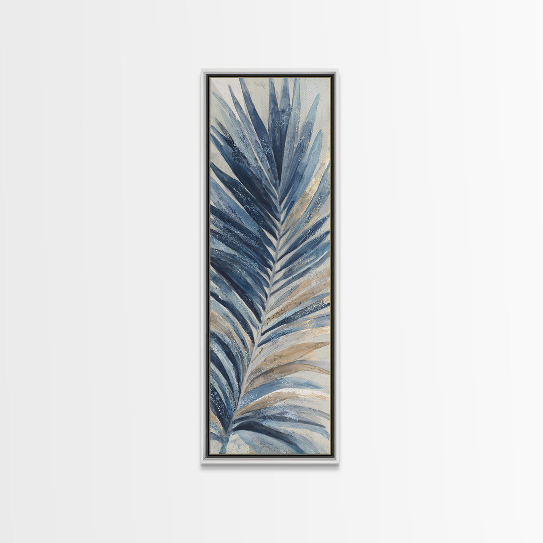 Rain Soaked Palm Leaf Closeup Canvas Print, Tropical Art, Coastal Wall Art, Living Room Decor, Oil Painting, Tropic, TRO-1x3-33