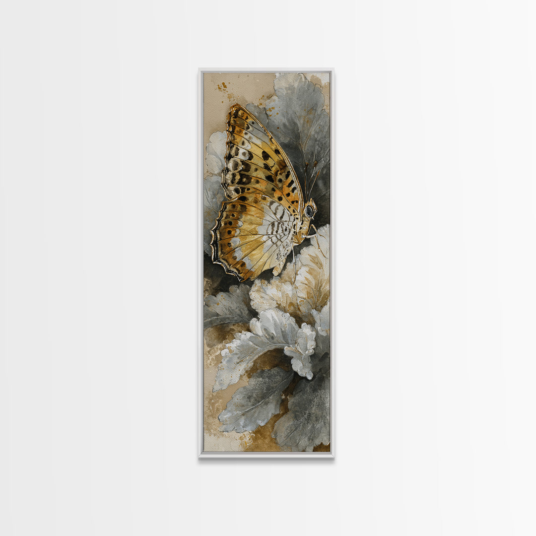 Tropical Butterfly and Flower Study Canvas Print, Tropical Art, Digital Print, Living Room Decor, Tropic, Downloadable Prints, TRO-1x3-35