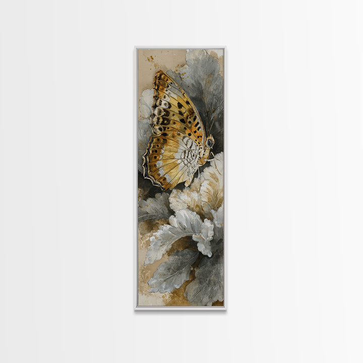 Tropical Butterfly and Flower Study Canvas Print, Tropical Art, Digital Print, Living Room Decor, Tropic, Downloadable Prints, TRO-1x3-35
