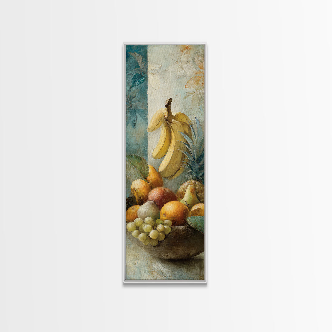 Tropical Fruit Market Arrangement Framed Canvas Print, Tropical Art, Neutral Decor, Living Room Decor, Fine Art, Tropic, TRO-1x3-75
