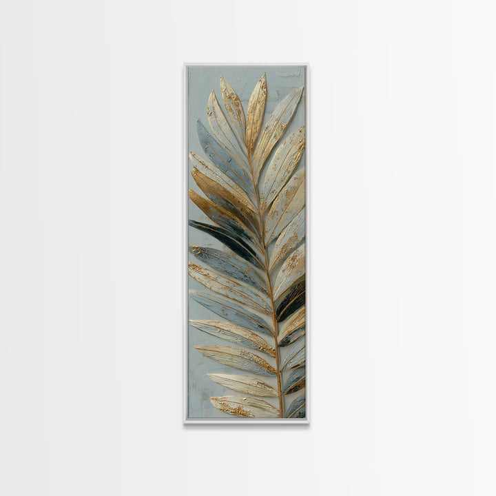 Rain Soaked Palm Leaf Closeup Canvas Print, Tropical Art, Coastal Decor, Living Room Decor, Fine Art, Tropic, Modern Decor, TRO-1x3-81